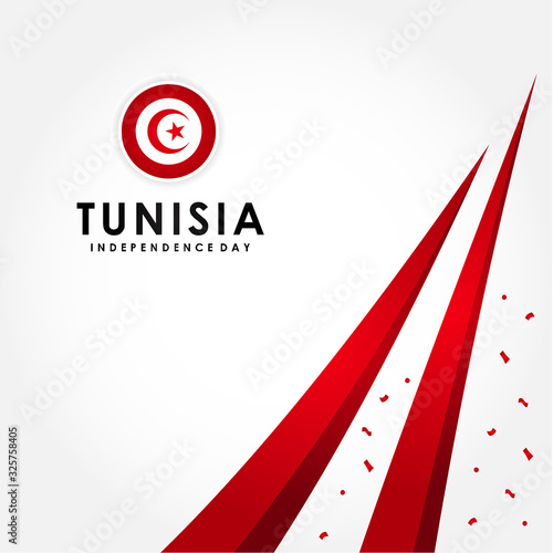 Fototapeta Naklejka Na Ścianę i Meble -  Tunisia Independence Day Vector Design For Banner or Background