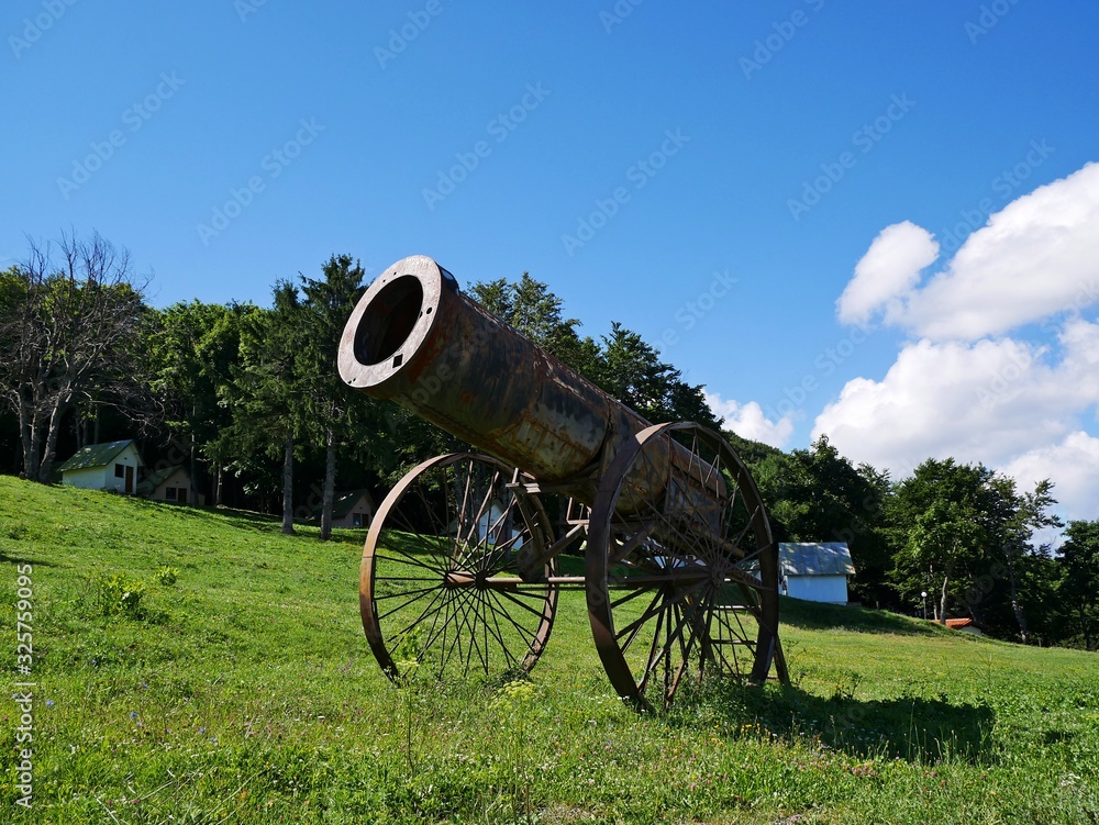 Old Balkan civil wartime cannon