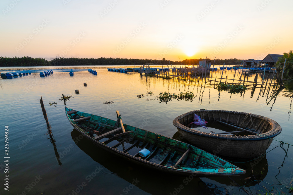 landscape with a river near Hoi An, Vietnam in the fishing area