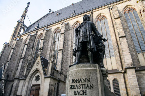 Photography Statue of Johann Sebastian Bach near Thomaskirche St