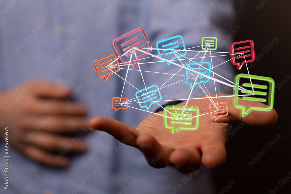 Empty speech bubble hands feedback communication.. Empty speech bubble hands feedback communication..