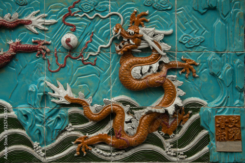 chinese dragon on the wall
