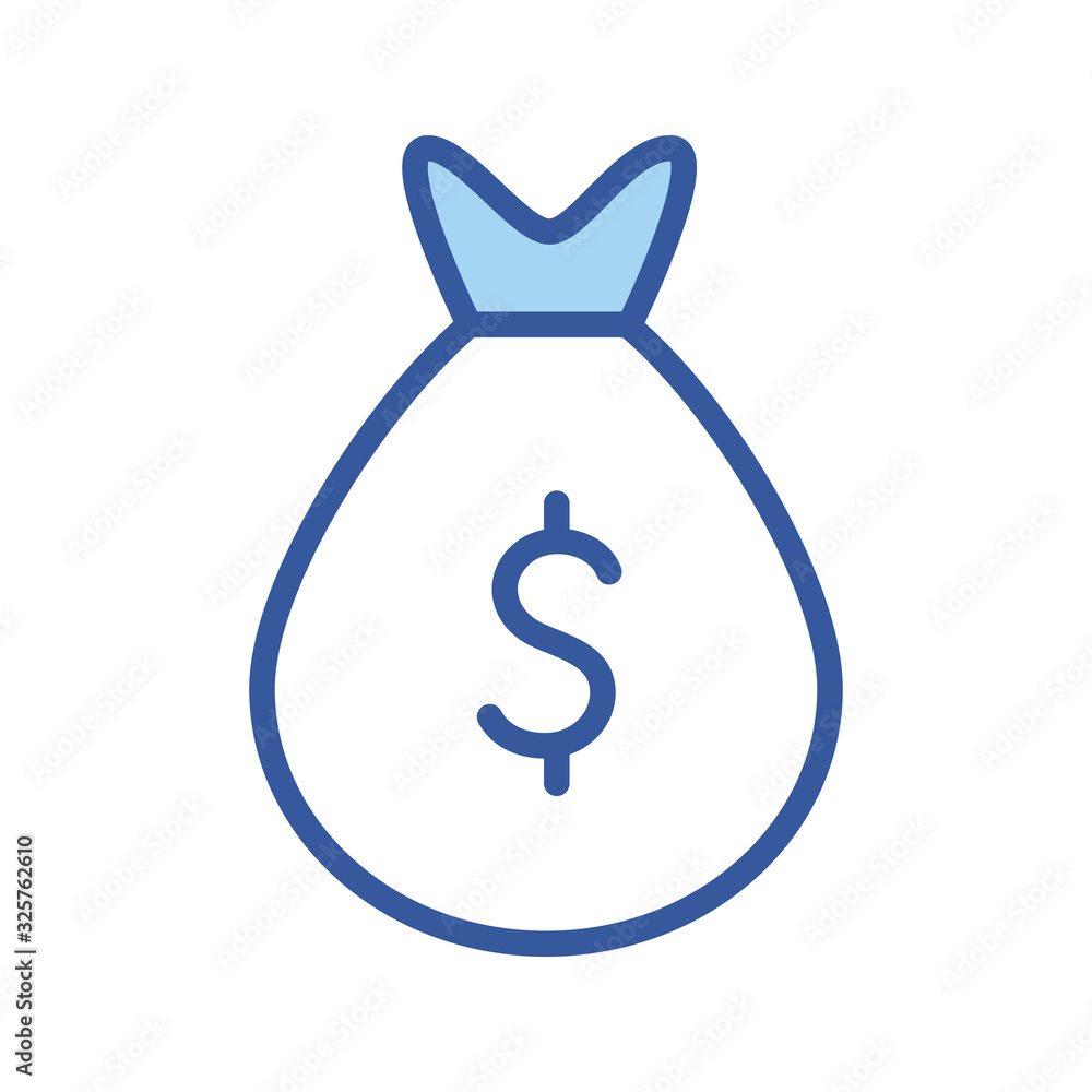 Isolated money bag line and fill style icon vector design Isolated money bag line and fill style icon vector design
