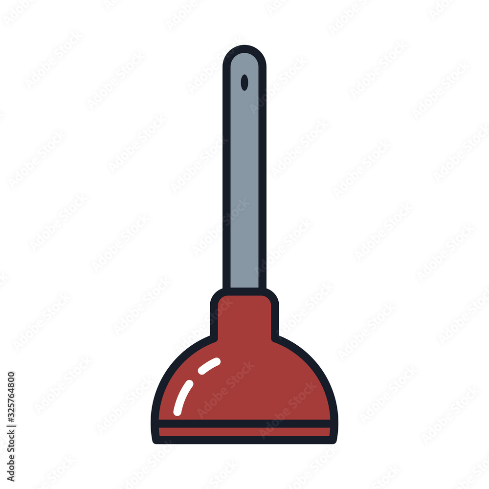 toilet plunger line and fill style icon vector design toilet plunger line and fill style icon vector design