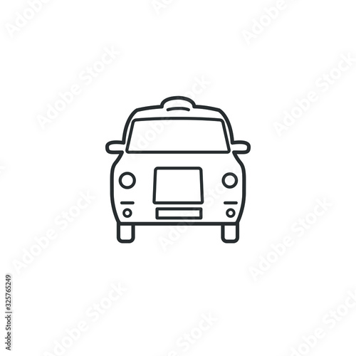 London cab taxi cars icons fill and outline isolated on white background.