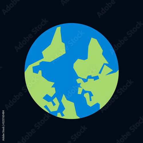 Planet Earth is upside down - world is inverted into wrong, upset, disordered and chaotic position.  Vector illustration. 