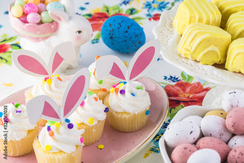 Sweet table prepared for for Easter celebration. Sweet table prepared for for Easter celebration.
