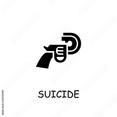 Suicide flat vector icon