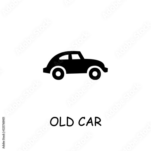Old car flat vector icon