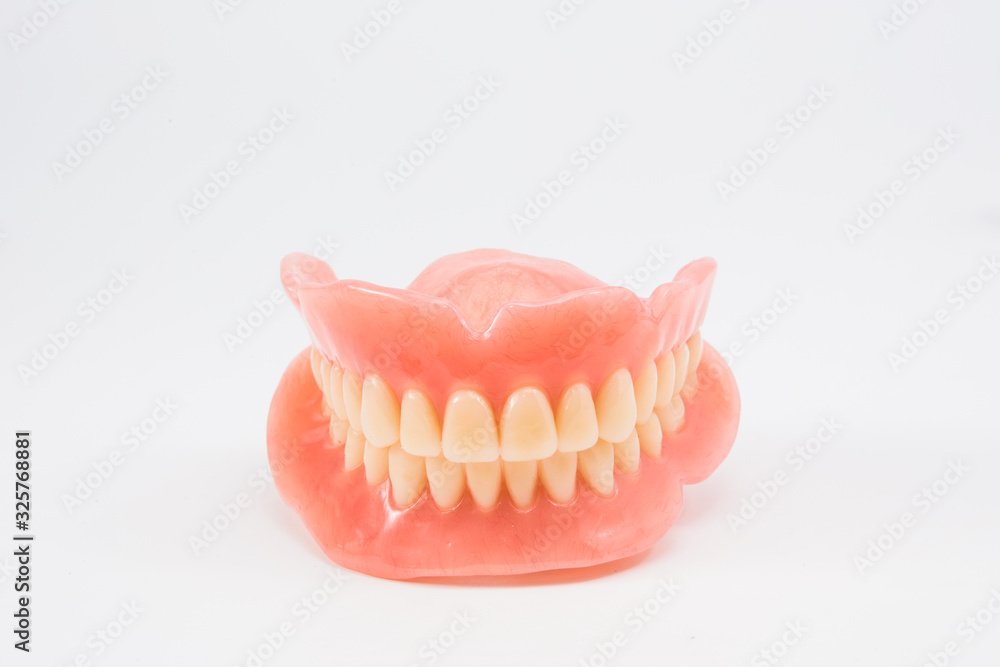 complte denture on white background complte denture on white background