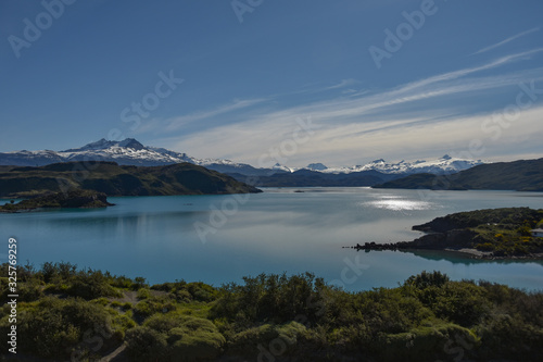 View of Lago Pehoe at Torres del Paine national park