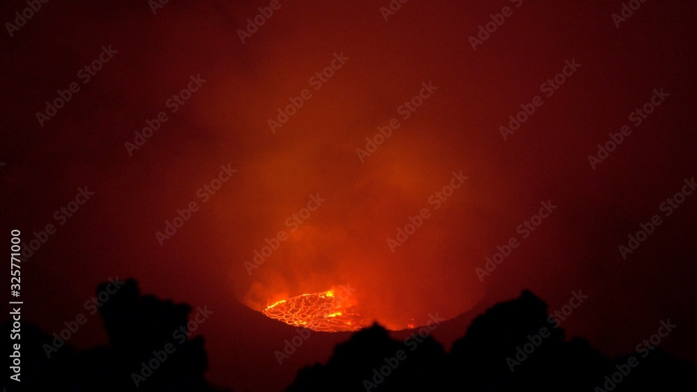 Mount Nyiragongo one of the world's most beautiful and active volcanoes, Africa