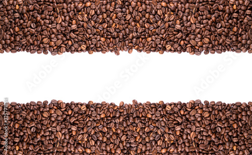 coffee beans close up on a white isolated background