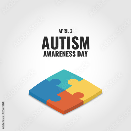 Vector illustration of World autism awareness day. 