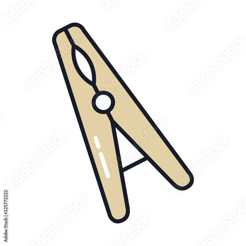 clothespin line and fill style icon vector design