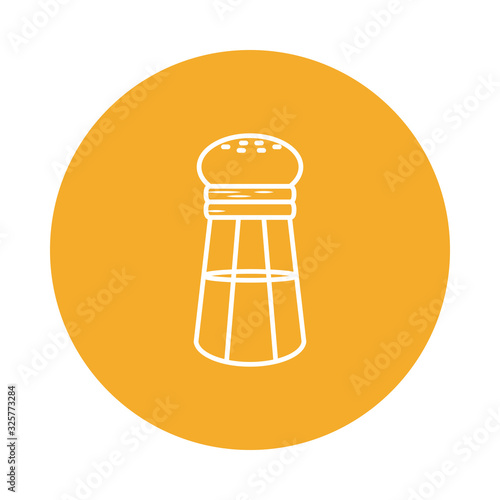 Isolated salt shaker block style icon vector design
