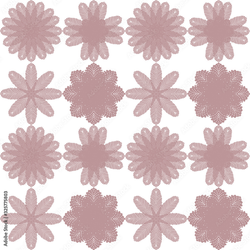 Fototapeta premium beige geometric tapestry leaf motif