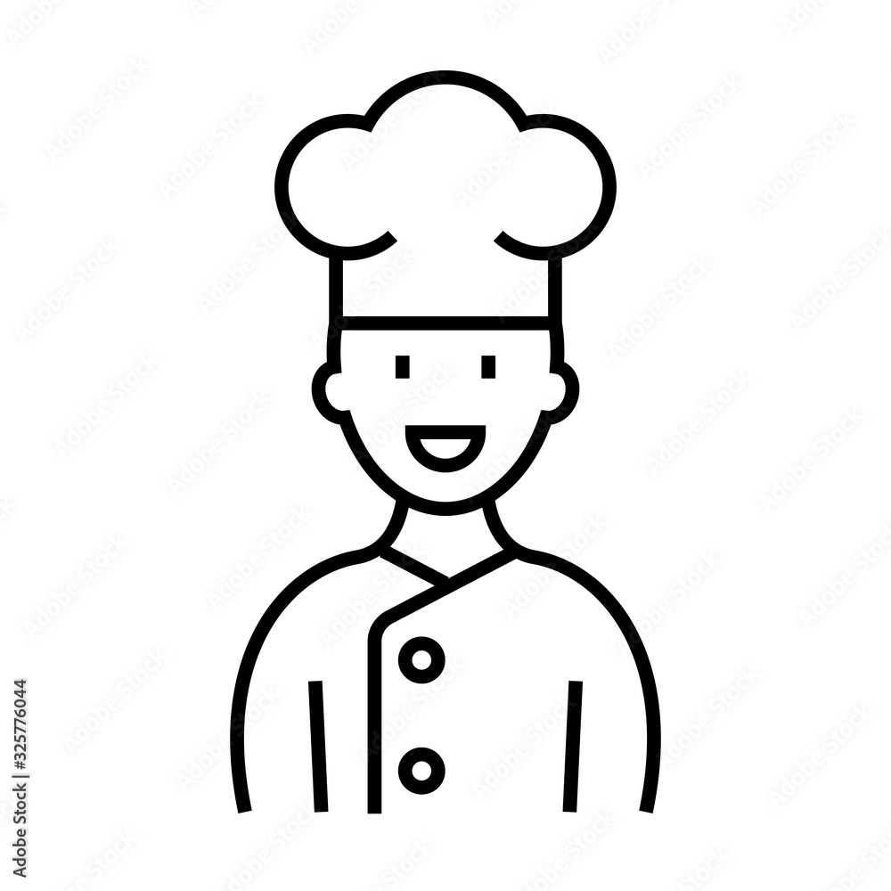Cook line icon, concept sign, outline vector illustration, linear symbol. Cook line icon, concept sign, outline vector illustration, linear symbol.