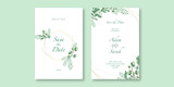  Floral wedding invitation card watercolor template design with beautiful floral and greenery leaves template