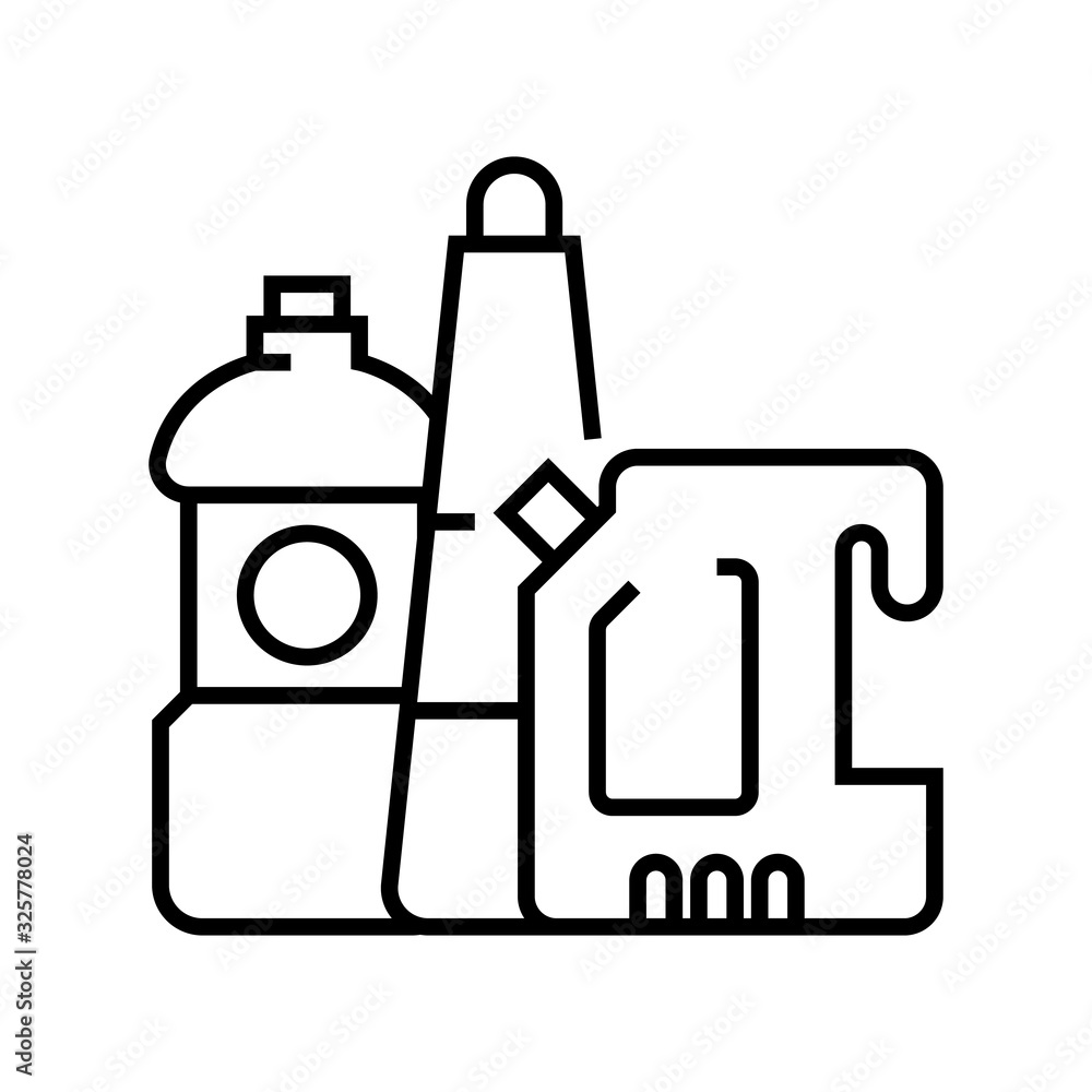 Fototapeta premium Detergents line icon, concept sign, outline vector illustration, linear symbol.