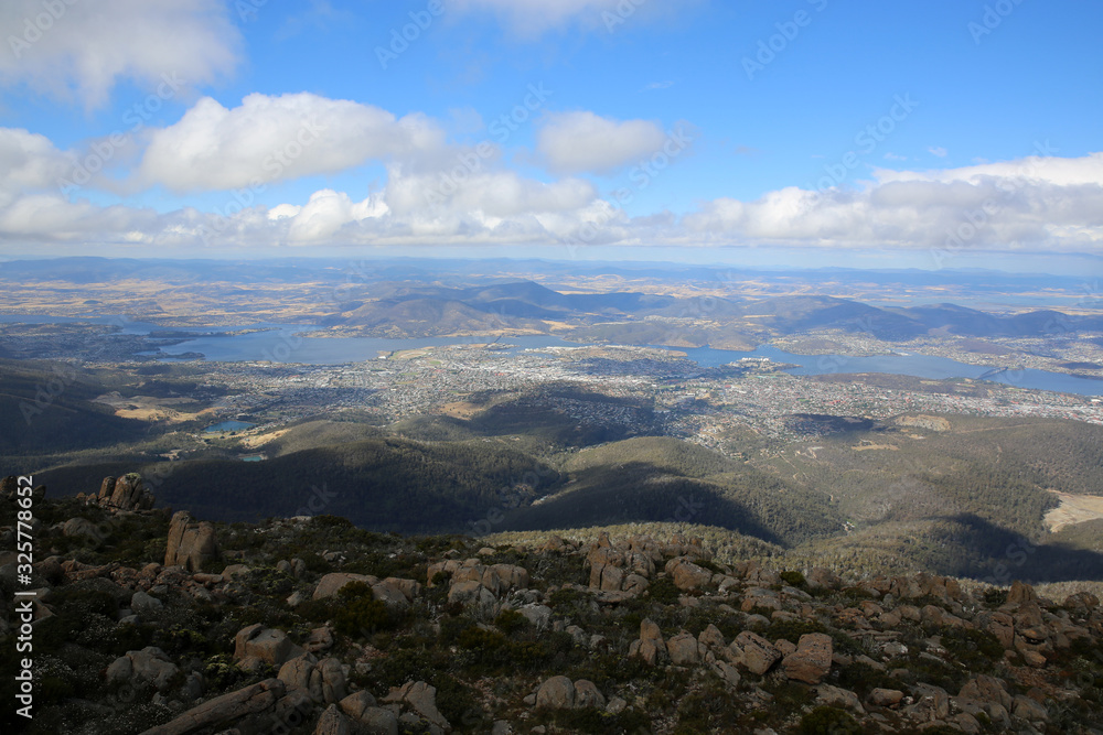 Blick vom Mt Wellington auf Hobart. Tasmanien. Australien Blick vom Mt Wellington auf Hobart. Tasmanien. Australien