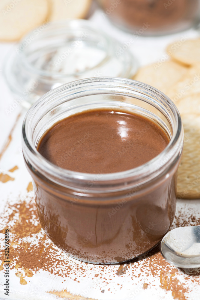 chocolate paste in a glass jar chocolate paste in a glass jar