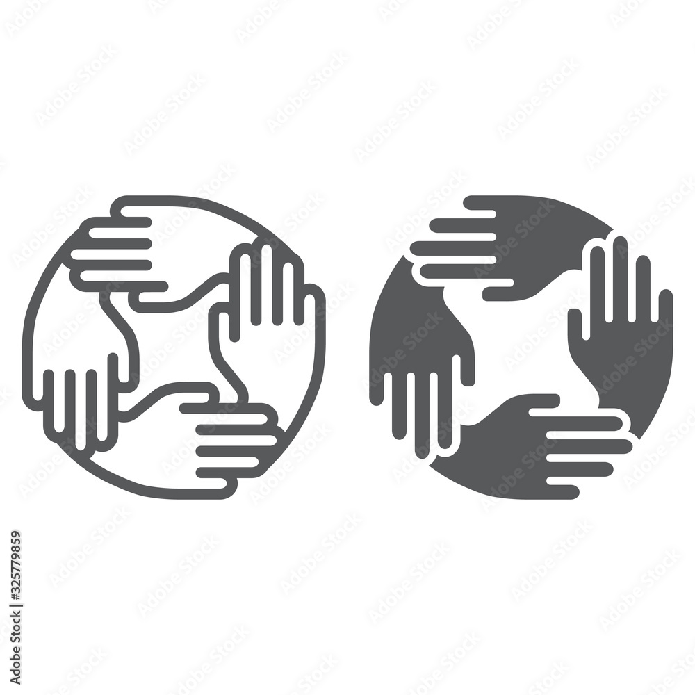 Teamwork line and glyph icon, business and team, partnership sign, vector graphics, a linear pattern on a white background, eps 10. Teamwork line and glyph icon, business and team, partnership sign, vector graphics, a linear pattern on a white background, eps 10.