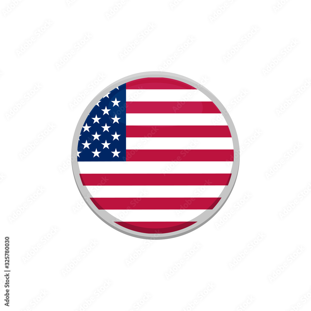 United states button icon in flat style, vector illustration United states button icon in flat style, vector illustration