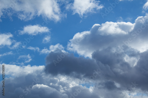Beautiful large clouds against a clean blue sky