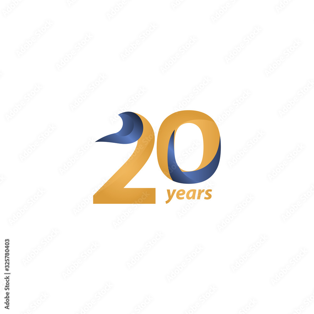 20 Years Anniversary Celebration Gold Elegant Vector Template Design Illustration 20 Years Anniversary Celebration Gold Elegant Vector Template Design Illustration