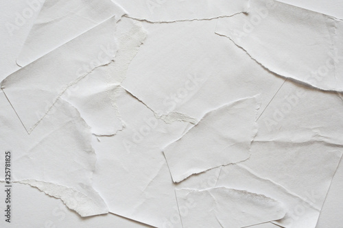 Blank white torn damaged paper poster texture background