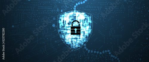 Cybersecurity and information or network protection. Future technology web services for business and internet project