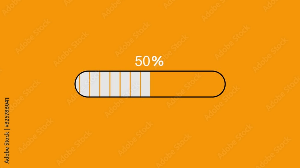 Loading Progress Bar Animation Orange Background Stock ビデオ | Adobe Stock