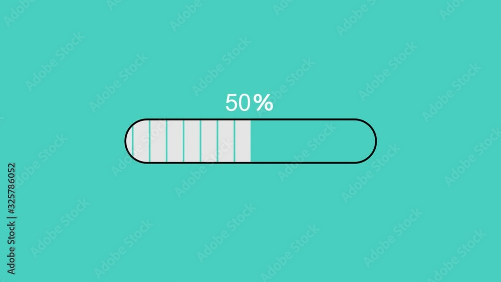 Loading Progress Bar Animation Blue Background Stock Video | Adobe Stock
