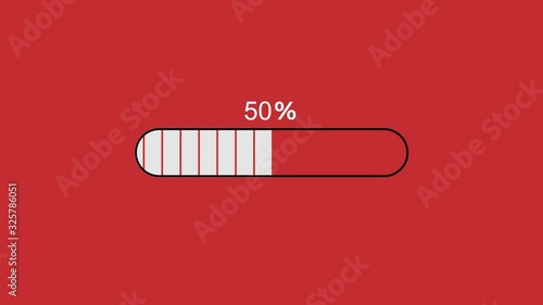 Loading Progress Bar Animation Red Background