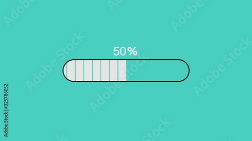 Loading Progress Bar Animation Blue Background