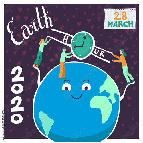 Earth hour spring ecological action 2020