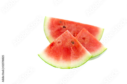 Red Watermelon isolated on a white background. Fruits background and copy space.