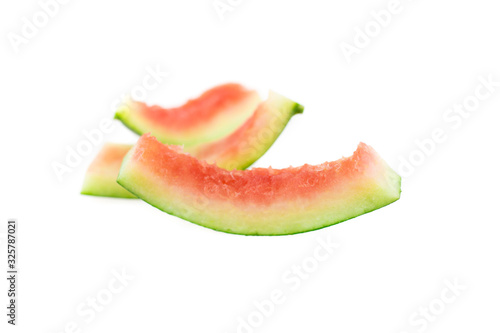 Red Watermelon isolated on a white background. Fruits background and copy space.