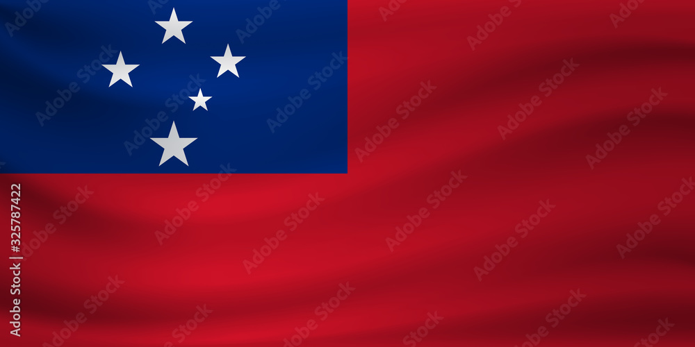 Waving flag of Samoa. Vector illustration Waving flag of Samoa. Vector illustration