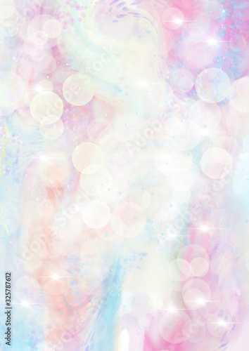 Unicorn and pastel colors abstract background. Watercolor effect.