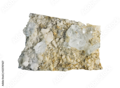 Photos Colorless beryl or goshenite isolated on white background