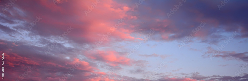 Calm bright and colorful sunset sky