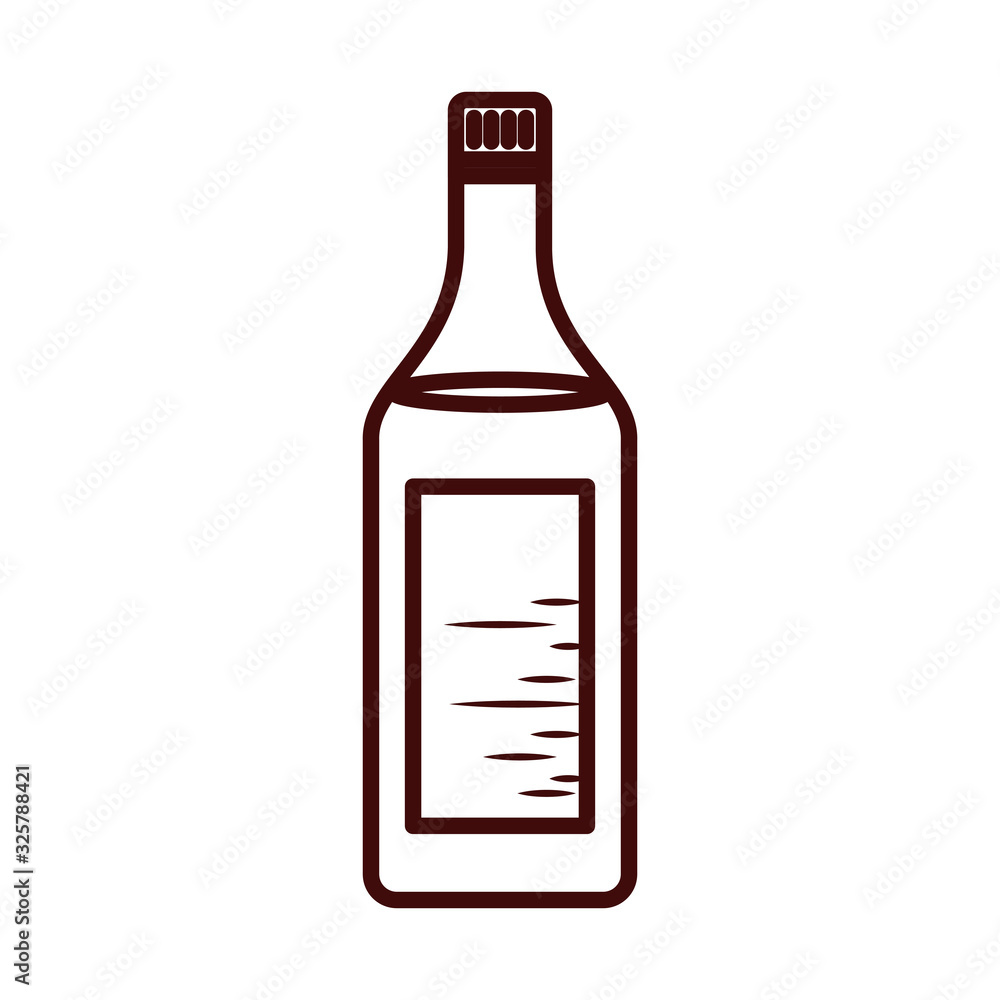 Isolated oil bottle line style icon vector design Isolated oil bottle line style icon vector design