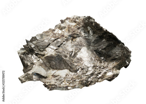 Foto Muscovite, mica, isinglass, or potash mica crystals isolated