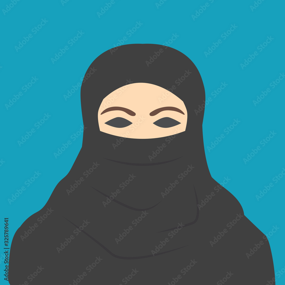 muslim woman wearing niqab- vector illustration muslim woman wearing niqab- vector illustration