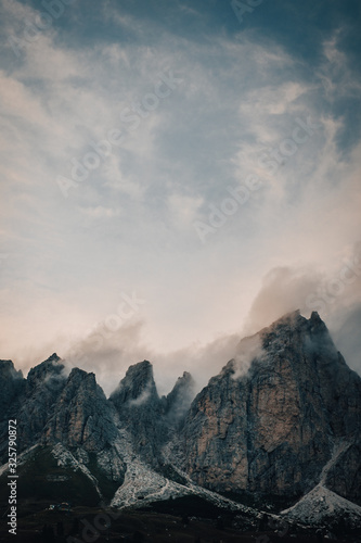 clouds over mountains