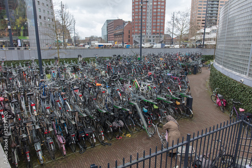 bike shelf in Rotterdam Netherlands