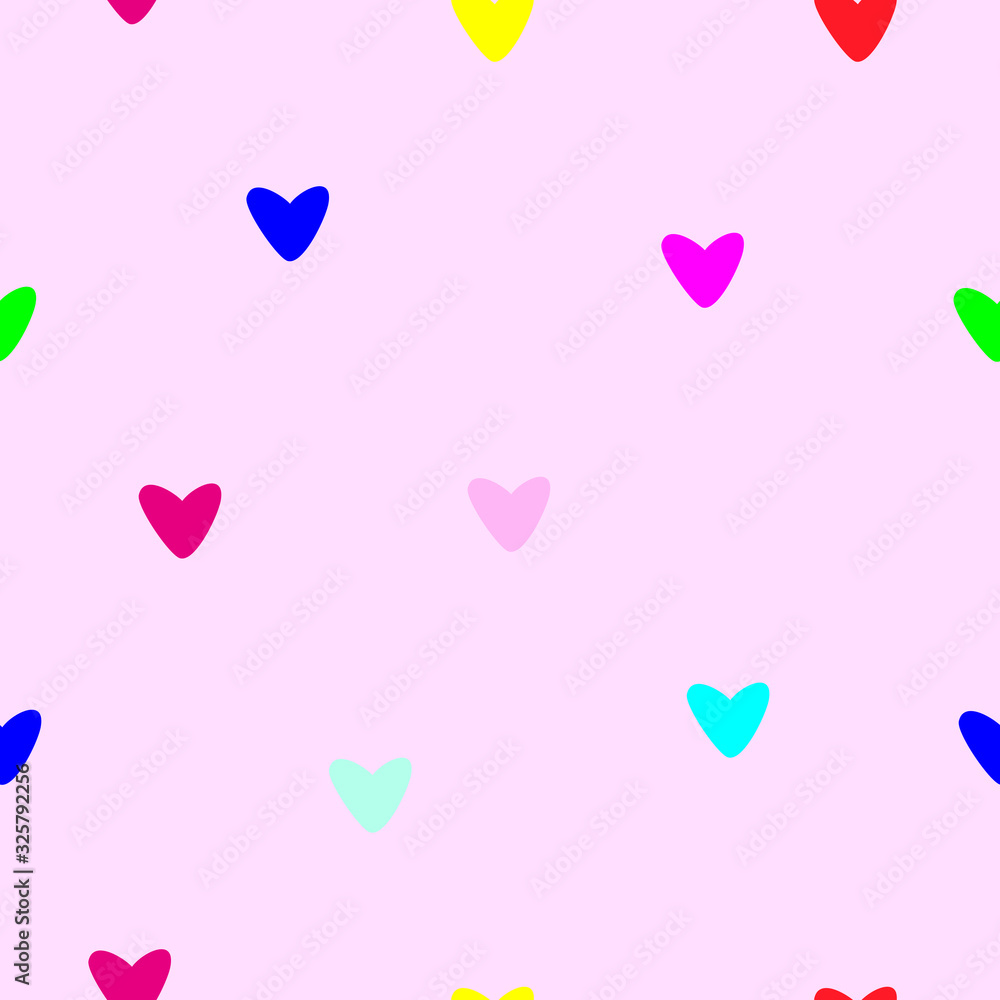 Love seamless pattern from hearts in vector. Valentines day seamless pattern for fabric, textile, wrapping, wallpaper	