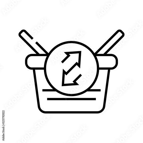 Consumer basket line icon, concept sign, outline vector illustration, linear symbol.